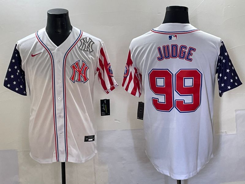 Men New York Yankees #99 Judge White a generation of national flags Jointly Name 2025 Nike MLB Jersey style 7->new york yankees->MLB Jersey